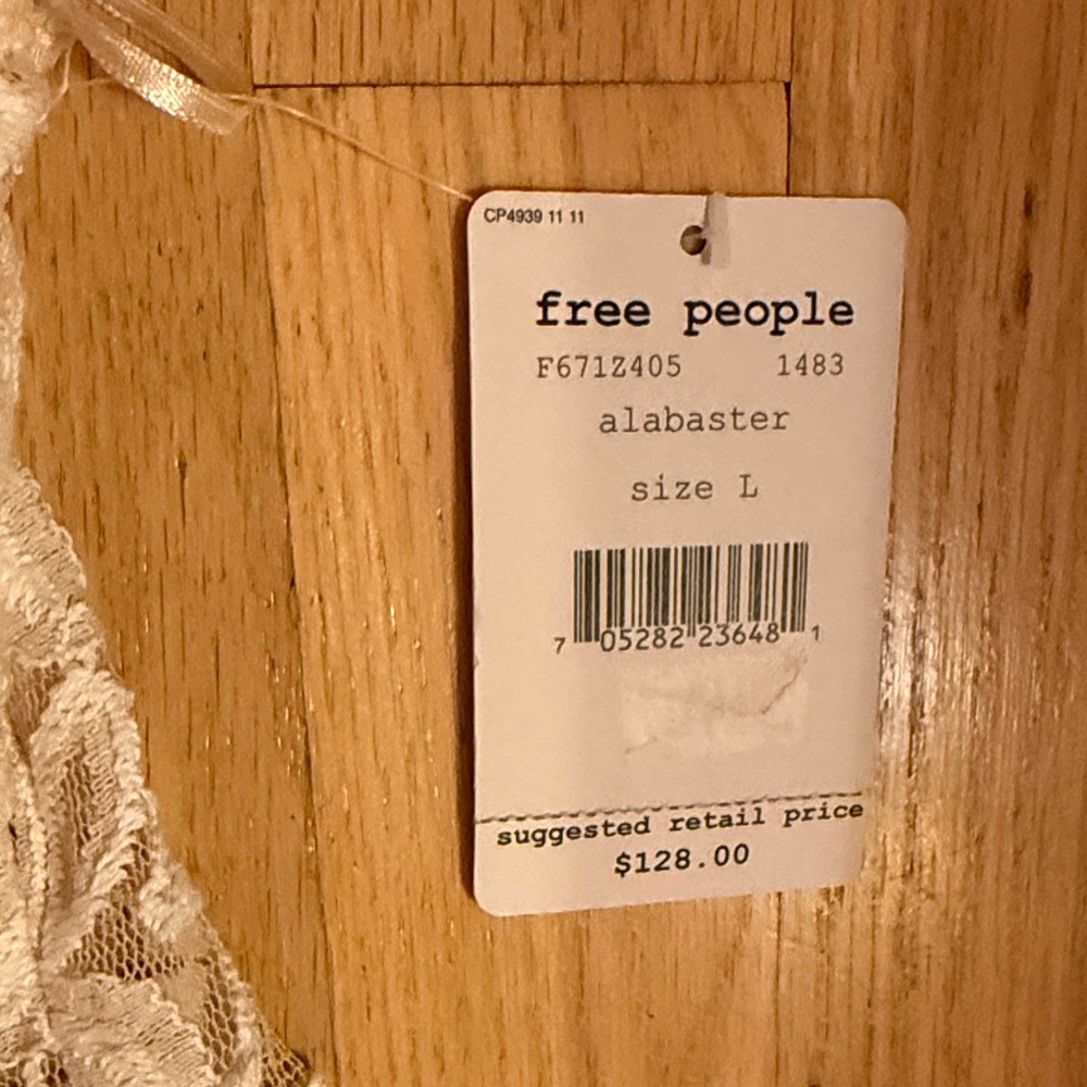 Free People NWT Alabaster Lace Mini Dress size large - Picture 3 of 7